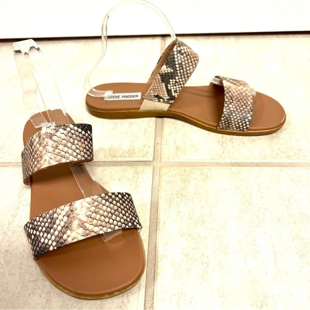 Steve Madden Darrow Dual Woven Snake Slide Sandal N3650 Size 9M